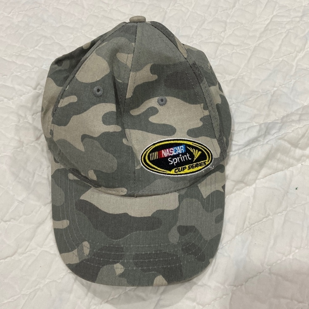 Nascar Sprint Cup Series Gray Camo Hat Adjustable Race Cap Racing Embroidered